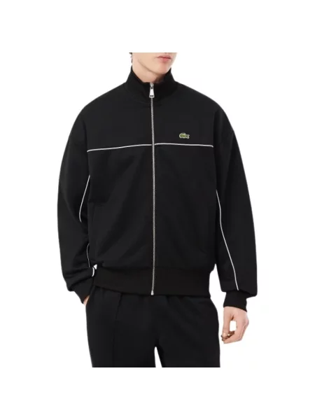 Bluza rozpinana Lacoste ze sznurkiem czarna