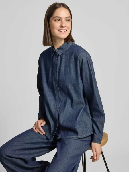 Koszula jeansowa o kroju regular fit z kołnierzykiem koszulowym Model ARCHER' Ichi granatowa