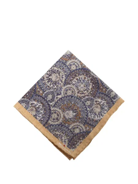 Fular Kiton de mătase cu imagine cu model paisley albastru