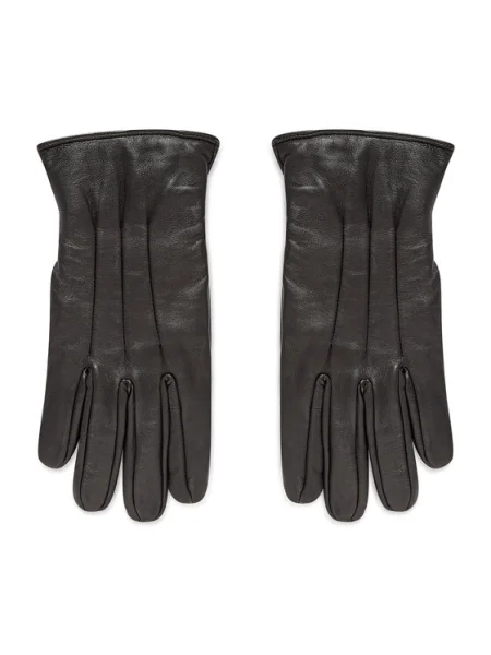 JACK & JONES Prstové rukavice JACMONTANA LEATHER GLOVES NOOS' čierna