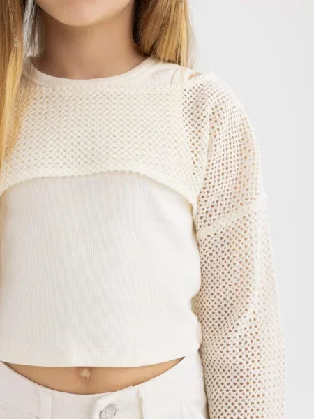 Tricou copii Defacto alb