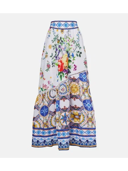 Fusta maxi Camilla de in alb