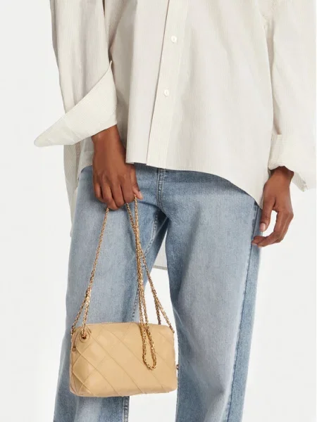 Torebka crossbody Tory Burch skórzana beżowa