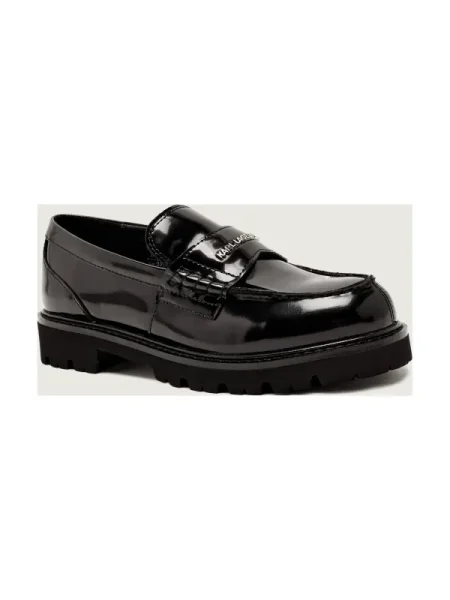 Karl Lagerfeld De piele pantofi loafer LOWELL negru