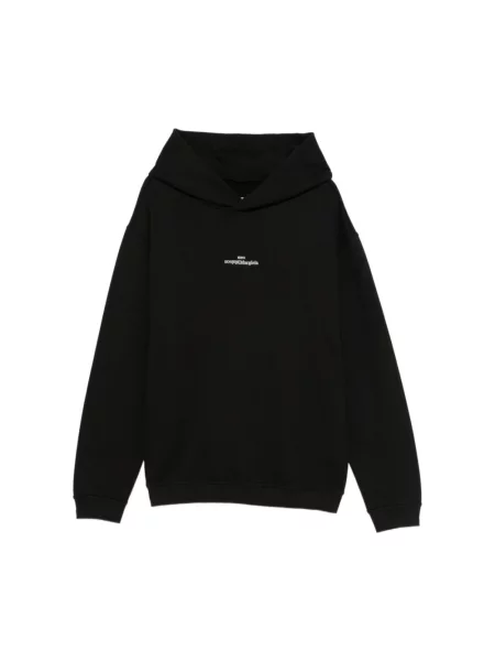 Bluza z kapturem Maison Margiela z kapturem z logo czarna
