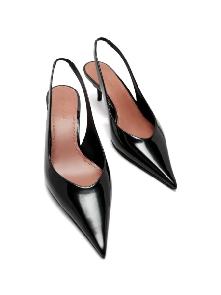 Pantofi cu toc Amina Muaddi slingback negru