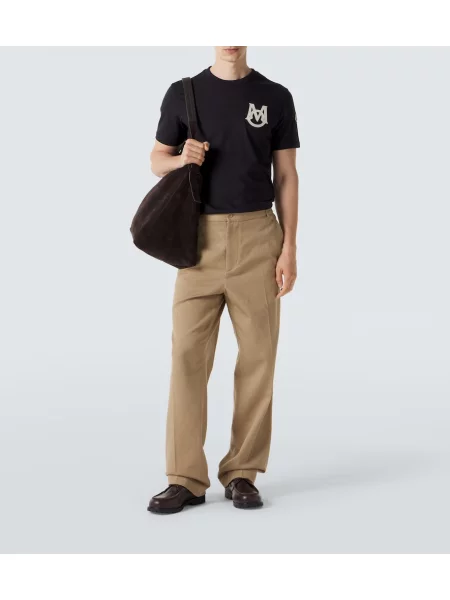 Tricou Moncler din jerseu cu autograf albastru