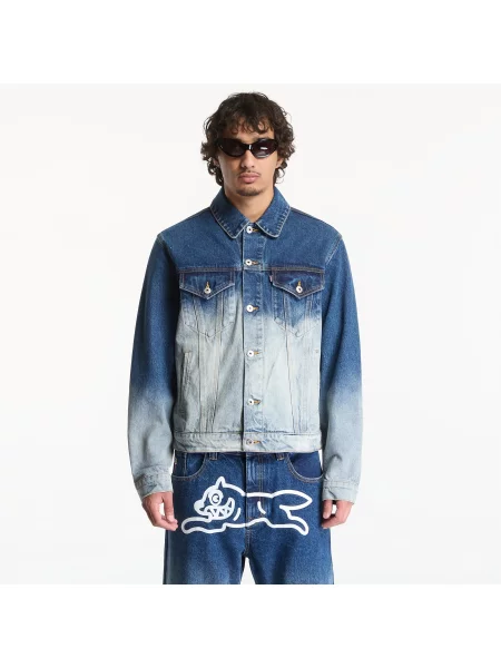 Dzseki Billionaire Boys Club Icecream Fade Out Running Dog Denim Trucker Jacket Mid Wash Blue L kék