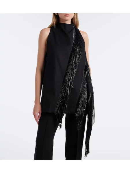 Top Sportmax so strapcami s halter výstrihom čierna
