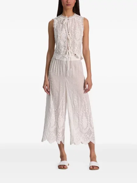 Pantaloni Alice + Olivia alb