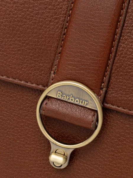 Bőr kézitáska Barbour barna