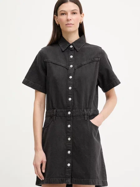 Sukienka denimowa z listwą guzikową z czystej bawełny Levi's czarna