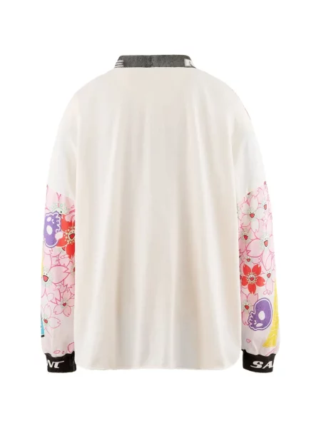 Lung tricou Takashi Murakami cu imagine alb