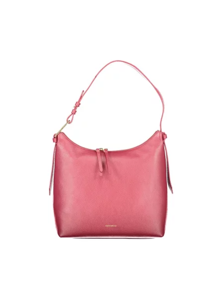 Mała torebka skórzana Coccinelle skórzana fioletowa