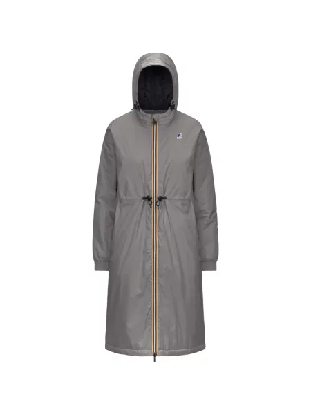 Șnur de strângere palton K-way cu glugă gri