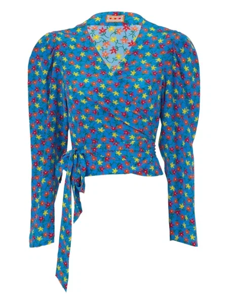 Bluzka Lhd w kwiatki niebieska