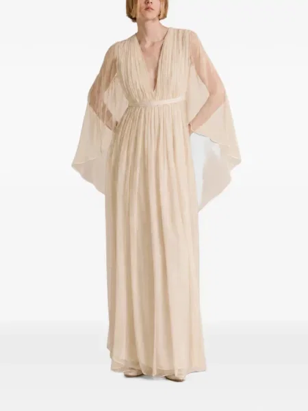 Selyem maxi ruha Alberta Ferretti fehér