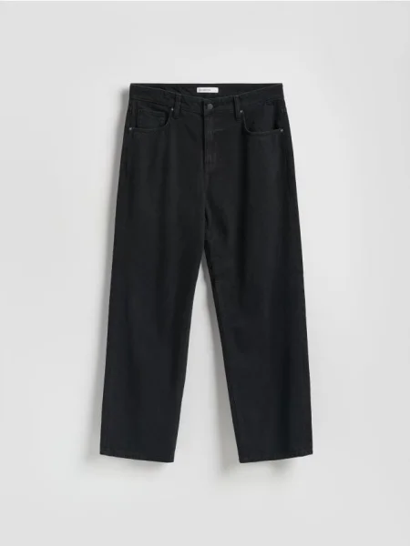 Reserved Blugi loose cu efect prespălat negru