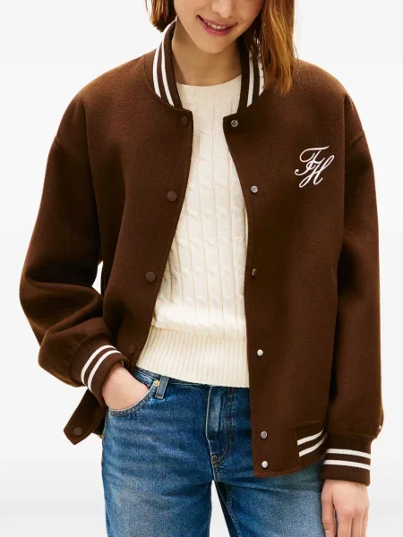 Kurtka bomber Tommy Hilfiger w paski brązowy