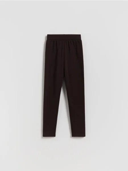 Reserved Ocieplane legginsy ciemnobrązowy