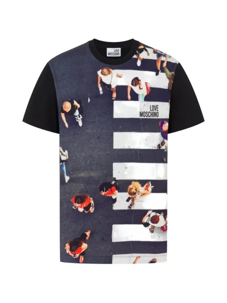 Tricou Love Moschino din jerseu negru