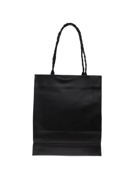 Кожена шопинг чанта Issey Miyake с автограф черно