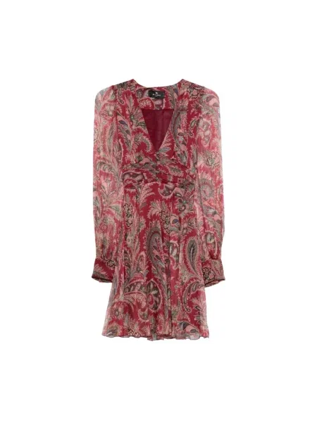 Mała sukienka mini Etro z nadrukiem z wzorem paisley