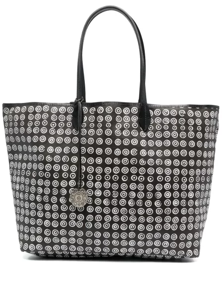Geantă shopper 10 Corso Como cu imagine cu imprimeu geometric maro