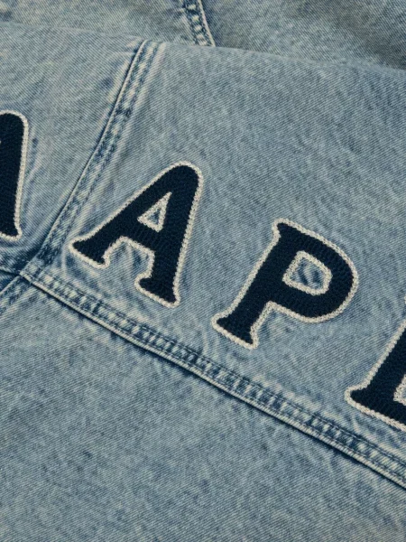 Geacă de blugi Aape By A Bathing Ape cu glugă albastru