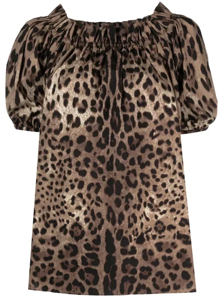 Top Dolce & Gabbana cu imagine cu model leopard maro