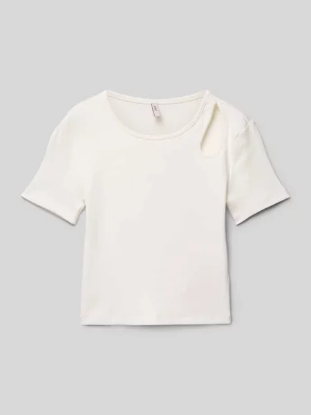 T-shirt o kroju slim fit z mieszanki bawełny model ‘NESSA LIFE’ Only biała