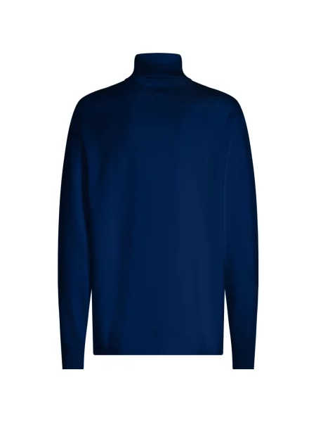 Sweter Tommy Hilfiger w paski z logo niebieski