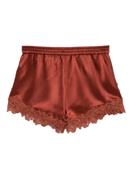 Pantaloni scurți Cynthia Rowley din satin maro