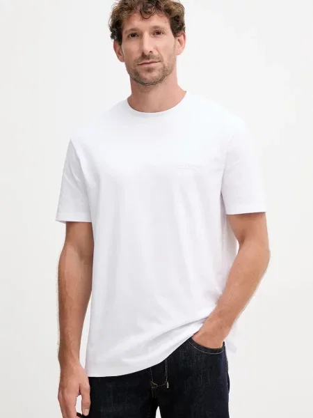 Armani Exchange tricou din cu imprimeu alb