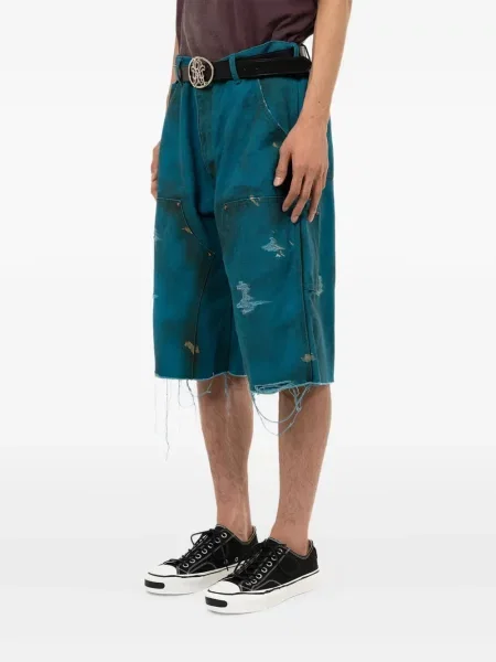 Pantaloni scurți Kamiya zdrențuiți albastru