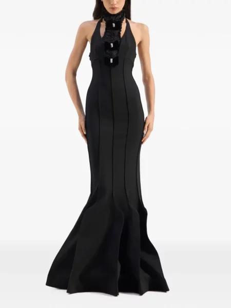Gulerat rochie maxi Genny cu funde negru
