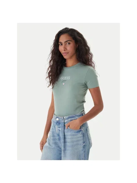 Guess Jeans Футболка Classic Fit зелений