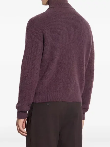 Pulover Paolo Pecora cu model herringbone violet