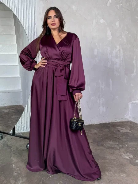 Макси платье Jadone Fashion бордовое