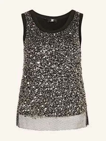 Top Riani z cekinami z siateczką z siateczki czarny