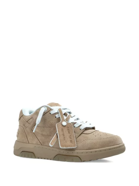 Sneakerși Off-white cu șireturi cu aplicații din dantelă alb