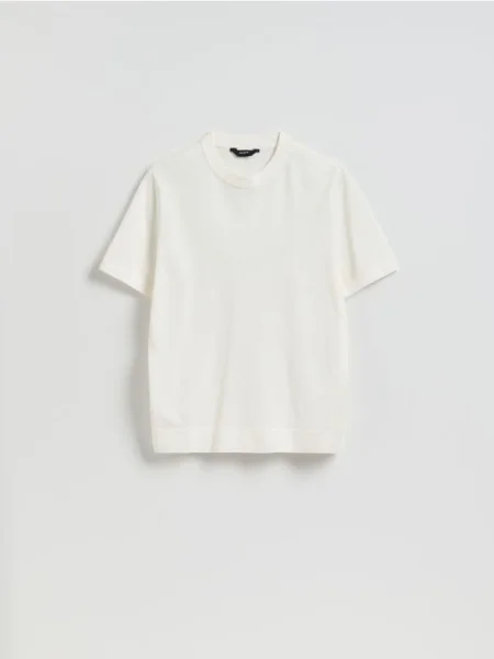 Reserved Pulover cu mâneci scurte crem