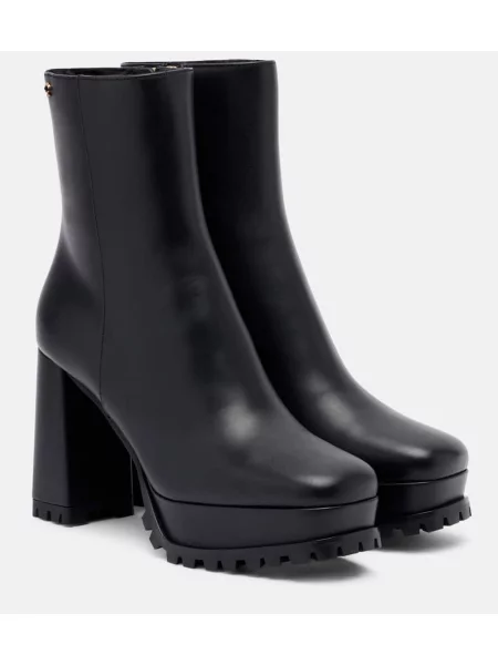 Cizme scurte Gianvito Rossi din piele cu platformă negru