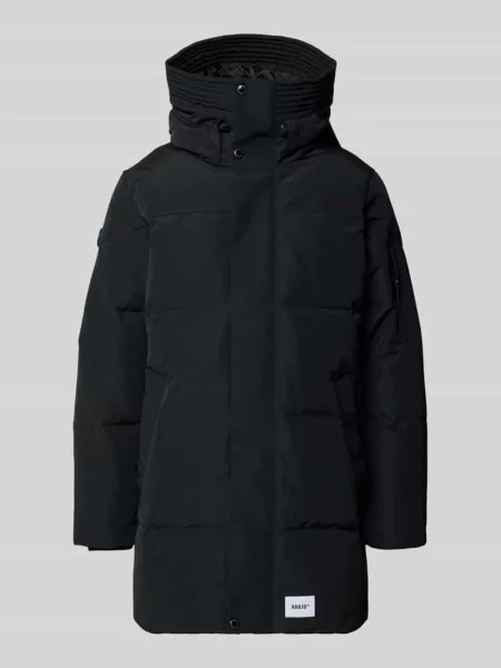 Kurtka puchowa o kroju regular fit z naszywką z logo model Zeno' Khujo czarna