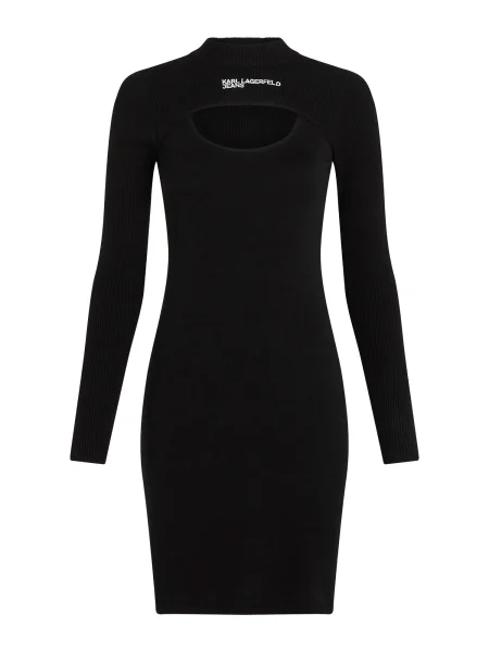 KARL LAGERFELD JEANS Rochie tricotat negru alb