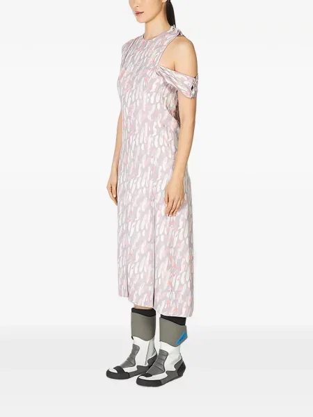 Rochie midi Ferragamo cu imagine cu imprimeu abstract violet