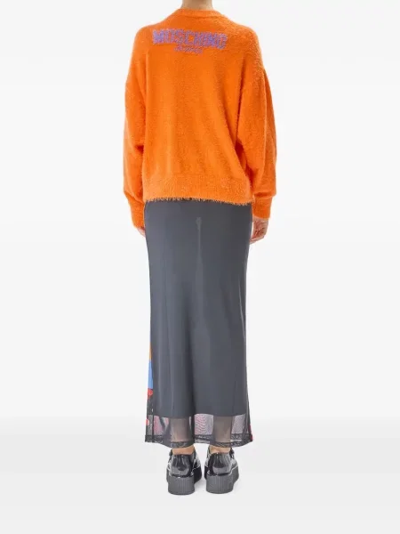 Džemper Moschino Jeans s autogramom narančasta