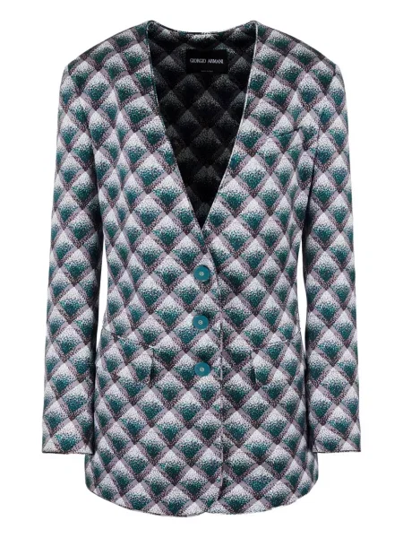 Sacou Giorgio Armani cu imprimeu geometric verde