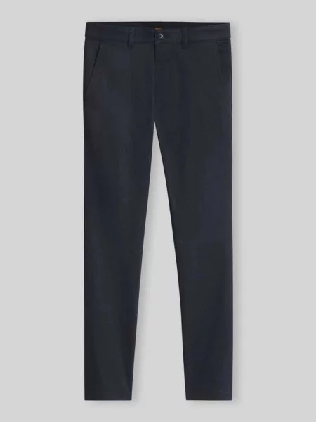 Chinosy o kroju slim fit z mieszanka bawełny model Chino Slim 2' Boss Orange granatowe