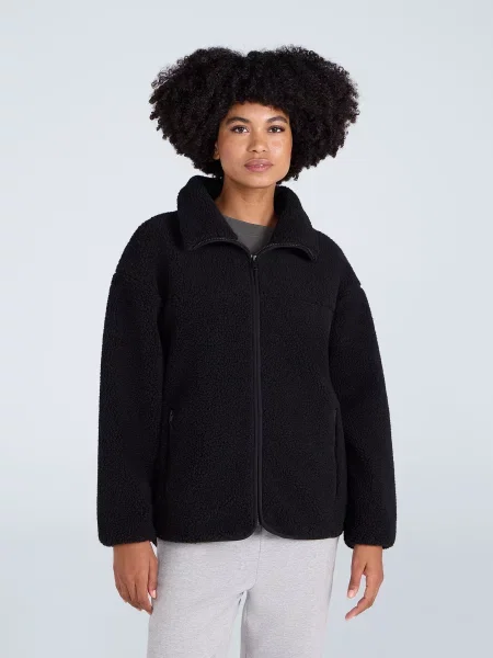 Anna — bluza polarowa z zamkiem błyskawicznym Black czarny